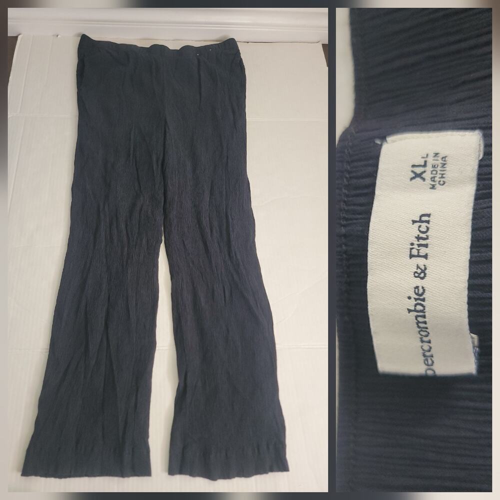 Abercrombie & Fitch Pull On Pants Womens Sz XL Crinckled Straight Leg High Rise